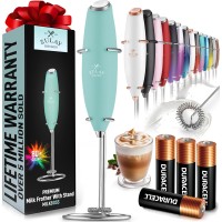 Zulay Powerful Handheld Milk Frother Foam Maker – Fresh Mint